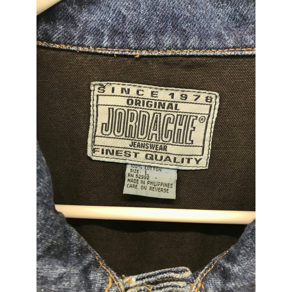 Jordache Original Color Block Denim Jean Jacket Cotton Vintage Men's L *Rare